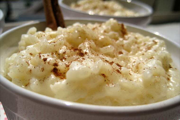 Detalle de arroz con leche