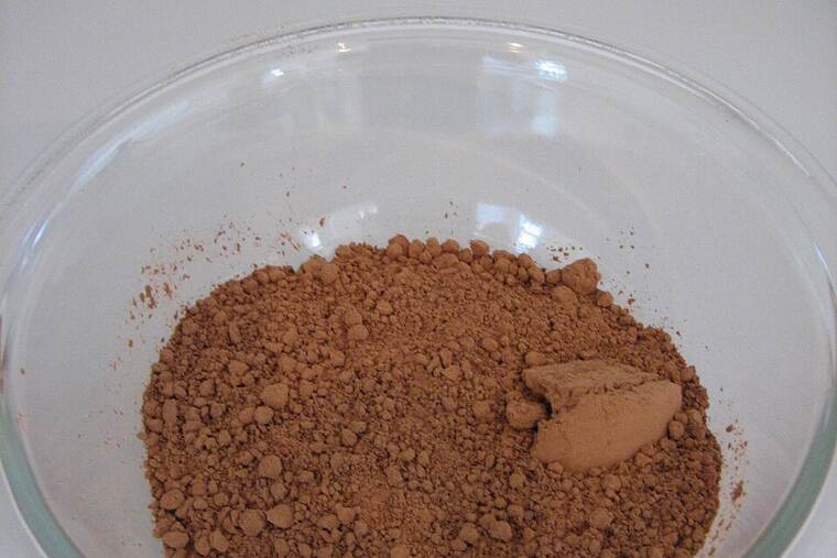 Detalle de cacao en polvo azucarado