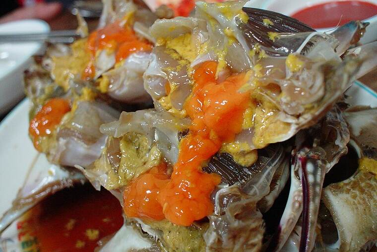 Detalle de cangrejo de río crudo