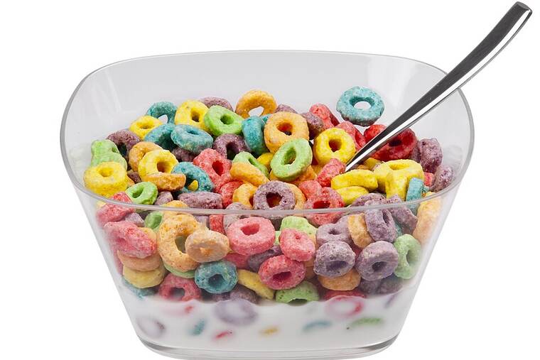 Detalle de cereales desayuno maíz azucarado