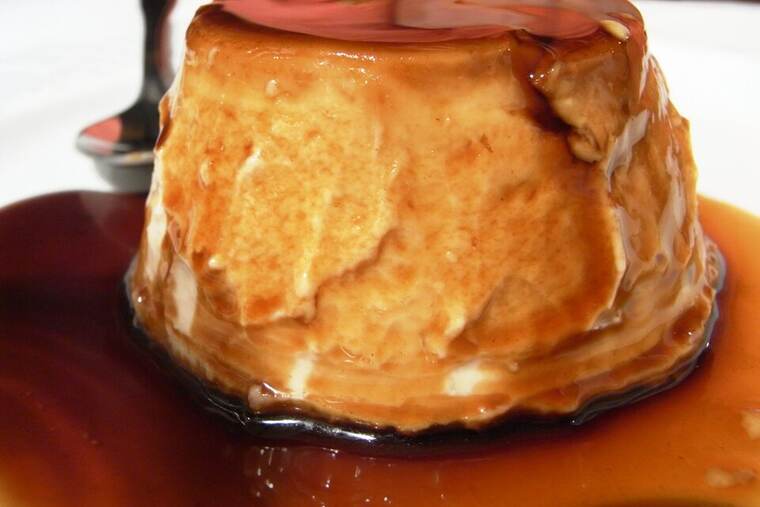 Detalle de flan de huevo