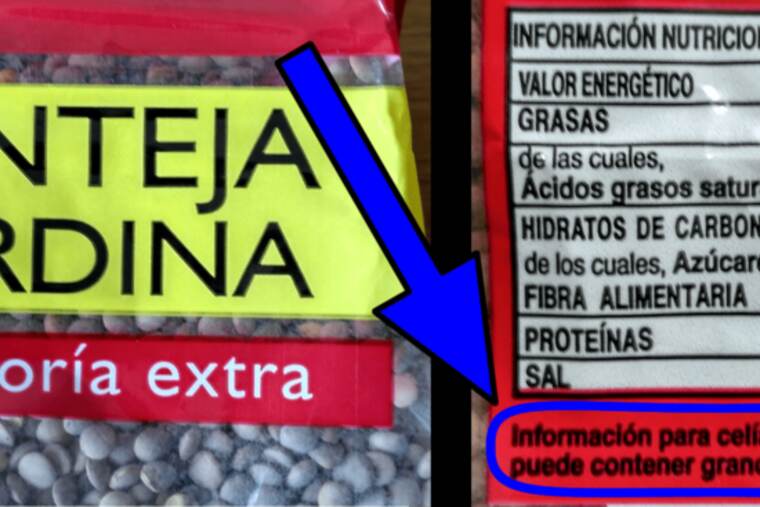 Detalle de lenteja seca cruda