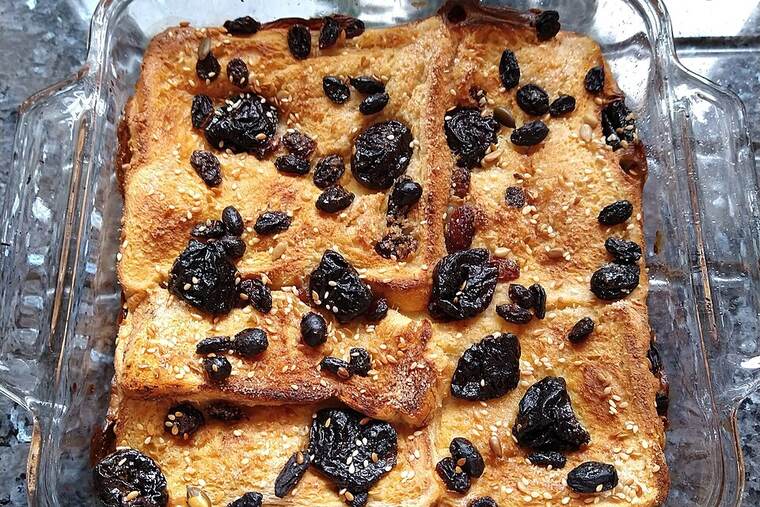 Detalle de pudding de pasas