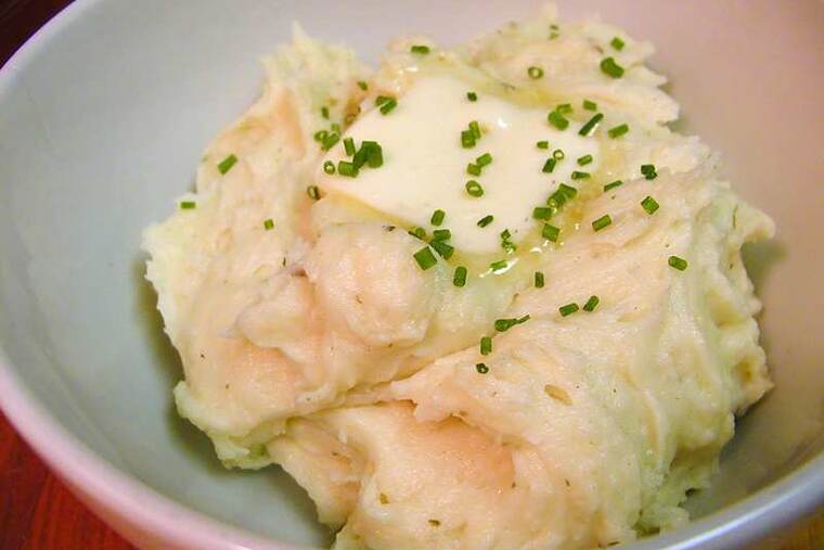Puré de patata con verduras en copos
