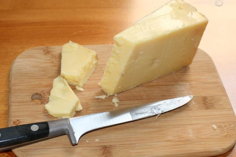 Detalle de queso cheddar