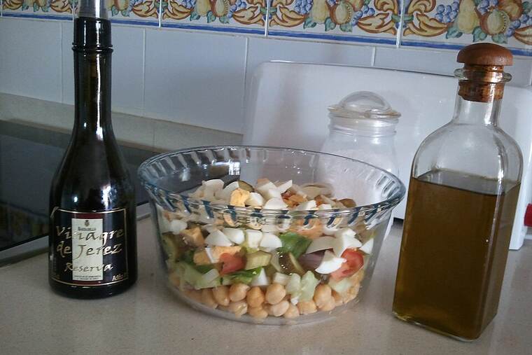 Salsa vinagreta con aceite de oliva
