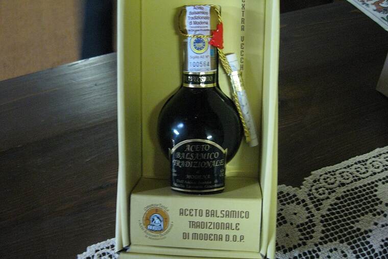 Detalle de vinagre balsámico