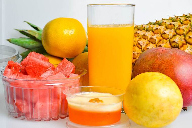 Detalle de zumo de piña