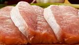 Carne de cerdo de capa blanca, lomo, partes grasa y magra, crudo