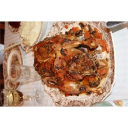 Ganso asado con receta de relleno Ganso asado con receta de relleno