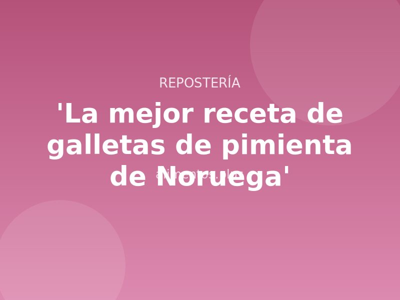 'La mejor receta de galletas de pimienta de Noruega'