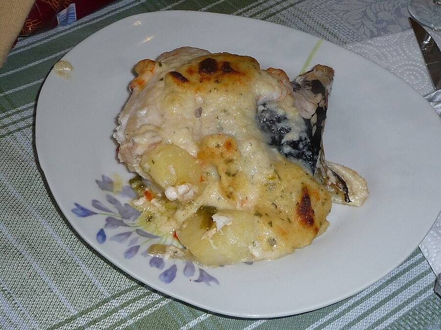 Merluza al horno con patatas
