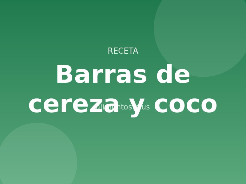 Receta de barras de cereza y coco