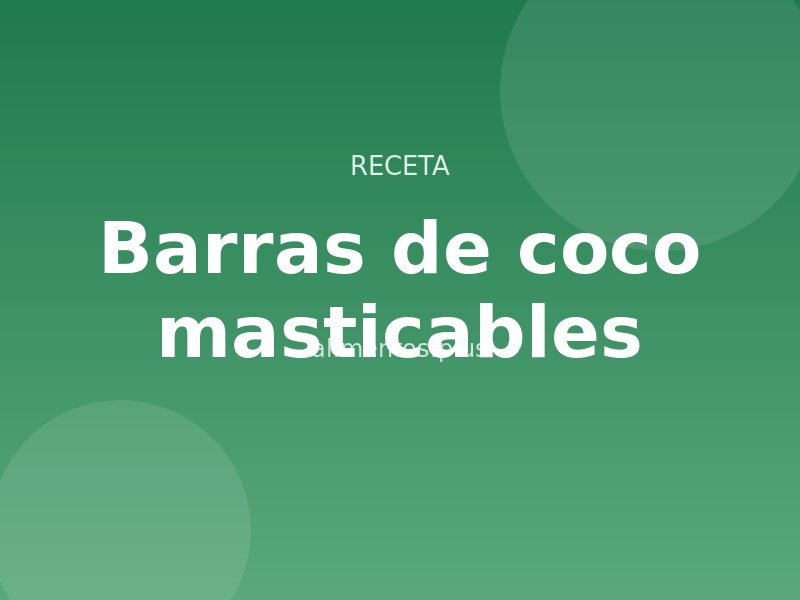 Receta de barras de coco masticables