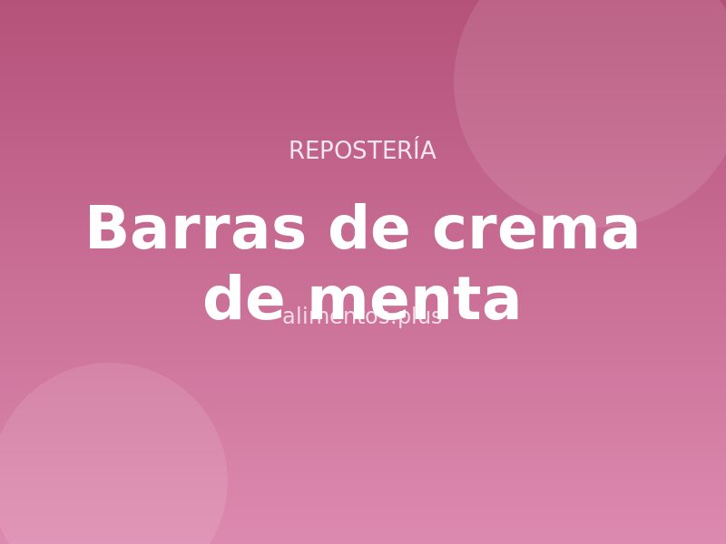 Receta de barras de crema de menta