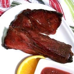 Receta de costillas de cerdo glaseadas con arándanos