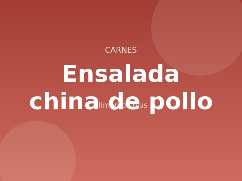 Receta de ensalada china de pollo