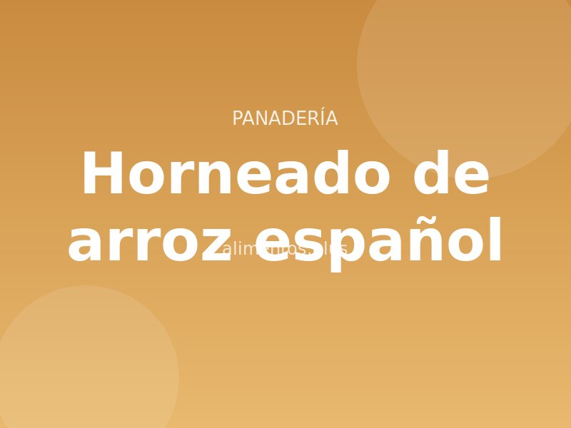 Receta de horneado de arroz español