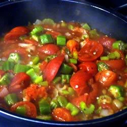 Receta de okra y tomates