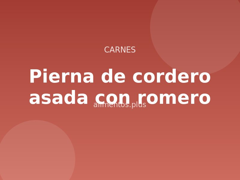 Receta de pierna de cordero asada con romero
