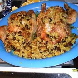 Receta de pollo relleno de arroz con pasas
