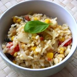 Receta de Risotto con Tomate, Maíz y Albahaca