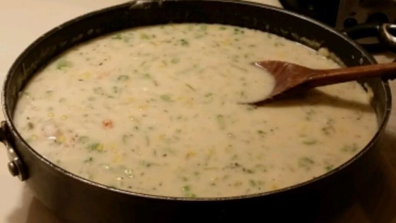 Receta de sopa cremosa de camarones y maíz