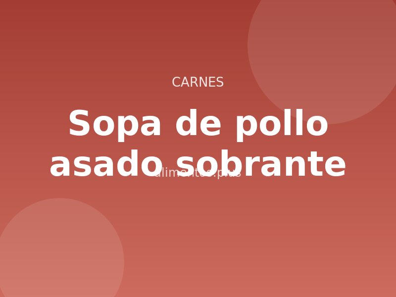 Receta de sopa de pollo asado sobrante