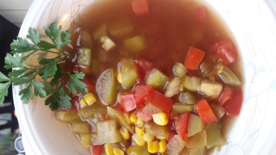 Receta de Sopa de Tomate Verde y Rojo y Maíz