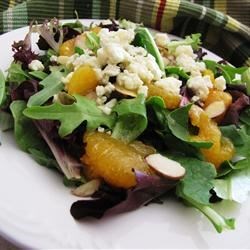 Receta Delicia de Mandarina, Gorgonzola y Almendras