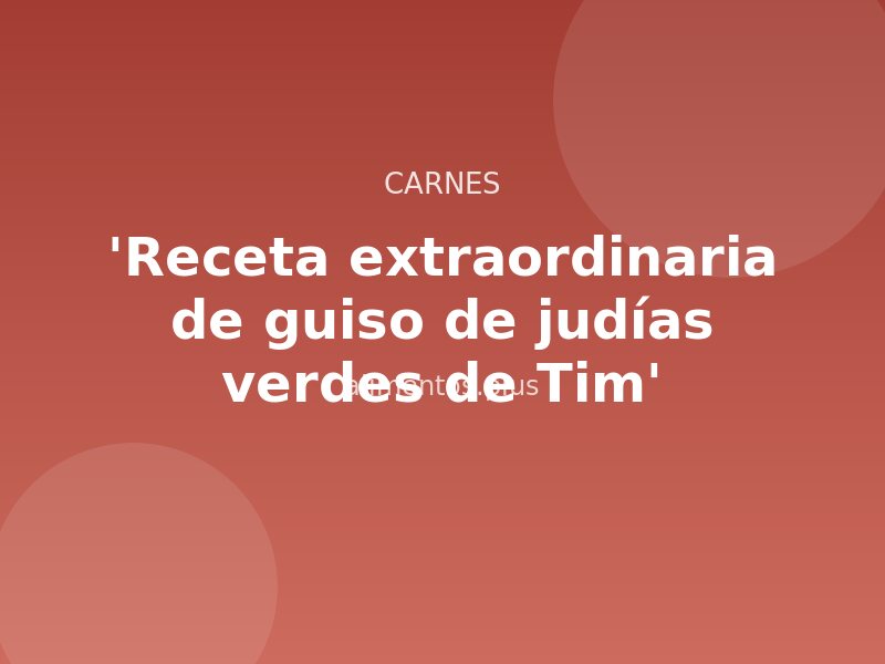 'Receta extraordinaria de guiso de judías verdes de Tim'