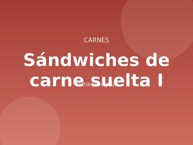 Sándwiches de carne suelta (I)