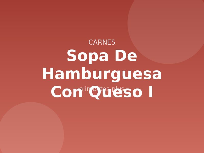 Sopa de Hamburguesa con Queso (I)